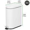 image:imagemDesign Small 26 Gallon10 Liter Stainless Steel Metal Step Trash Can Garbage Bin for Bathroom Bedroom Home Office DShape Trashcan with Foot PedalLid Removable Liner Bucket with Handles BlackWhite