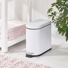 image:imagemDesign Small 26 Gallon10 Liter Stainless Steel Metal Step Trash Can Garbage Bin for Bathroom Bedroom Home Office DShape Trashcan with Foot PedalLid Removable Liner Bucket with Handles BlackWhite
