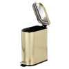 image:imagemDesign Small 26 Gallon10 Liter Stainless Steel Metal Step Trash Can Garbage Bin for Bathroom Bedroom Home Office DShape Trashcan with Foot PedalLid Removable Liner Bucket with Handles BlackSoft Brass