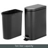 image:imagemDesign Small 26 Gallon10 Liter Stainless Steel Metal Step Trash Can Garbage Bin for Bathroom Bedroom Home Office DShape Trashcan with Foot PedalLid Removable Liner Bucket with Handles BlackBlack