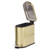 image:imagemDesign Small 26 Gallon10 Liter Stainless Steel Metal Step Trash Can Garbage Bin for Bathroom Bedroom Home Office DShape Trashcan with Foot PedalLid Removable Liner Bucket with Handles BlackSoft Brass