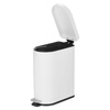 image:imagemDesign Small 26 Gallon10 Liter Stainless Steel Metal Step Trash Can Garbage Bin for Bathroom Bedroom Home Office DShape Trashcan with Foot PedalLid Removable Liner Bucket with Handles BlackWhite