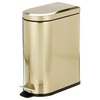 image:imagemDesign Small 26 Gallon10 Liter Stainless Steel Metal Step Trash Can Garbage Bin for Bathroom Bedroom Home Office DShape Trashcan with Foot PedalLid Removable Liner Bucket with Handles BlackSoft Brass