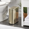 image:imagemDesign Small 26 Gallon10 Liter Stainless Steel Metal Step Trash Can Garbage Bin for Bathroom Bedroom Home Office DShape Trashcan with Foot PedalLid Removable Liner Bucket with Handles BlackSoft Brass