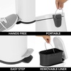 image:imagemDesign Small 26 Gallon10 Liter Stainless Steel Metal Step Trash Can Garbage Bin for Bathroom Bedroom Home Office DShape Trashcan with Foot PedalLid Removable Liner Bucket with Handles BlackWhite