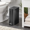 image:imagemDesign Small 26 Gallon10 Liter Stainless Steel Metal Step Trash Can Garbage Bin for Bathroom Bedroom Home Office DShape Trashcan with Foot PedalLid Removable Liner Bucket with Handles BlackBlack