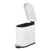 image:imagemDesign Small 26 Gallon10 Liter Stainless Steel Metal Step Trash Can Garbage Bin for Bathroom Bedroom Home Office DShape Trashcan with Foot PedalLid Removable Liner Bucket with Handles BlackWhite