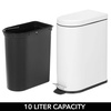 image:imagemDesign Small 26 Gallon10 Liter Stainless Steel Metal Step Trash Can Garbage Bin for Bathroom Bedroom Home Office DShape Trashcan with Foot PedalLid Removable Liner Bucket with Handles BlackWhite