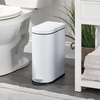 image:imagemDesign Small 26 Gallon10 Liter Stainless Steel Metal Step Trash Can Garbage Bin for Bathroom Bedroom Home Office DShape Trashcan with Foot PedalLid Removable Liner Bucket with Handles BlackWhite