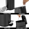 image:imagemDesign Small 26 Gallon10 Liter Stainless Steel Metal Step Trash Can Garbage Bin for Bathroom Bedroom Home Office DShape Trashcan with Foot PedalLid Removable Liner Bucket with Handles BlackBlack