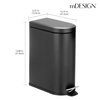 image:imagemDesign Small 26 Gallon10 Liter Stainless Steel Metal Step Trash Can Garbage Bin for Bathroom Bedroom Home Office DShape Trashcan with Foot PedalLid Removable Liner Bucket with Handles BlackBlack