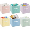 image:imagemDesign Small Fabric Collapsible Organizer Cube Bin Box with Front Handle for Cube Furniture Units Closet or Bedroom Storage Holds Clothing and Linens  Lido Collection  6 Pack  Bright Multicolor