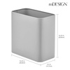 image:imagemDesign Small Metal 24 Gallon9 Liter Trash Can Wastebasket Garbage Bin for Bathroom Slim Rubbish Waste Bin Trashcans  Mirri Collection  Gray 23578MDBSTGray