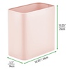 image:imagemDesign Small Metal 24 Gallon9 Liter Trash Can Wastebasket Garbage Bin for Bathroom Slim Rubbish Waste Bin Trashcans  Mirri Collection  Gray 23578MDBSTLight Pink