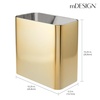 image:imagemDesign Small Metal 24 Gallon9 Liter Trash Can Wastebasket Garbage Bin for Bathroom Slim Rubbish Waste Bin Trashcans  Mirri Collection  Gray 23578MDBSTSoft Brass