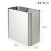 image:imagemDesign Small Metal 24 Gallon9 Liter Trash Can Wastebasket Garbage Bin for Bathroom Slim Rubbish Waste Bin Trashcans  Mirri Collection  Gray 23578MDBSTBrushed