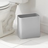 image:imagemDesign Small Metal 24 Gallon9 Liter Trash Can Wastebasket Garbage Bin for Bathroom Slim Rubbish Waste Bin Trashcans  Mirri Collection  Gray 23578MDBSTGray
