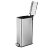 image:imagemDesign Small Modern 13 Gallon Rectangle Metal Lidded Step Trash Can Compact Garbage Bin with Removable Liner Bucket and Handle for Bathroom Kitchen Craft Room Office Garage  BlackBrushed