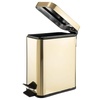 image:imagemDesign Small Modern 13 Gallon Rectangle Metal Lidded Step Trash Can Compact Garbage Bin with Removable Liner Bucket and Handle for Bathroom Kitchen Craft Room Office Garage  BlackSoft Brass