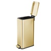 image:imagemDesign Small Modern 13 Gallon Rectangle Metal Lidded Step Trash Can Compact Garbage Bin with Removable Liner Bucket and Handle for Bathroom Kitchen Craft Room Office Garage  BlackSoft Brass