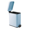image:imagemDesign Small Modern 13 Gallon Rectangle Metal Lidded Step Trash Can Compact Garbage Bin with Removable Liner Bucket and Handle for Bathroom Kitchen Craft Room Office Garage  BlackLight Blue
