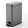 image:imagemDesign Small Modern 13 Gallon Rectangle Metal Lidded Step Trash Can Compact Garbage Bin with Removable Liner Bucket and Handle for Bathroom Kitchen Craft Room Office Garage  BlackGraphite Gray