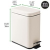 image:imagemDesign Small Modern 13 Gallon Rectangle Metal Lidded Step Trash Can Compact Garbage Bin with Removable Liner Bucket and Handle for Bathroom Kitchen Craft Room Office Garage  BlackCream