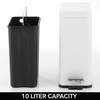 image:imagemDesign Small Modern 13 Gallon Rectangle Metal Lidded Step Trash Can Compact Garbage Bin with Removable Liner Bucket and Handle for Bathroom Kitchen Craft Room Office Garage  BlackWhite