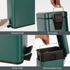 image:imagemDesign Small Modern 13 Gallon Rectangle Metal Lidded Step Trash Can Compact Garbage Bin with Removable Liner Bucket and Handle for Bathroom Kitchen Craft Room Office Garage  BlackHunter
