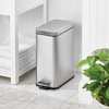 image:imagemDesign Small Modern 13 Gallon Rectangle Metal Lidded Step Trash Can Compact Garbage Bin with Removable Liner Bucket and Handle for Bathroom Kitchen Craft Room Office Garage  BlackBrushed