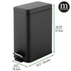 image:imagemDesign Small Modern 13 Gallon Rectangle Metal Lidded Step Trash Can Compact Garbage Bin with Removable Liner Bucket and Handle for Bathroom Kitchen Craft Room Office Garage  BlackBlack