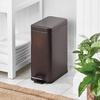 image:imagemDesign Small Modern 13 Gallon Rectangle Metal Lidded Step Trash Can Compact Garbage Bin with Removable Liner Bucket and Handle for Bathroom Kitchen Craft Room Office Garage  BlackBronze