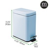 image:imagemDesign Small Modern 13 Gallon Rectangle Metal Lidded Step Trash Can Compact Garbage Bin with Removable Liner Bucket and Handle for Bathroom Kitchen Craft Room Office Garage  BlackLight Blue