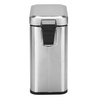 image:imagemDesign Small Modern 13 Gallon Rectangle Metal Lidded Step Trash Can Compact Garbage Bin with Removable Liner Bucket and Handle for Bathroom Kitchen Craft Room Office Garage  BlackBrushed