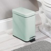 image:imagemDesign Small Modern 13 Gallon Rectangle Metal Lidded Step Trash Can Compact Garbage Bin with Removable Liner Bucket and Handle for Bathroom Kitchen Craft Room Office Garage  BlackLight Mint Green