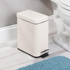 image:imagemDesign Small Modern 13 Gallon Rectangle Metal Lidded Step Trash Can Compact Garbage Bin with Removable Liner Bucket and Handle for Bathroom Kitchen Craft Room Office Garage  BlackCream