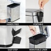 image:imagemDesign Small Modern 13 Gallon Rectangle Metal Lidded Step Trash Can Compact Garbage Bin with Removable Liner Bucket and Handle for Bathroom Kitchen Craft Room Office Garage  BlackChrome