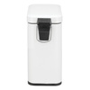 image:imagemDesign Small Modern 13 Gallon Rectangle Metal Lidded Step Trash Can Compact Garbage Bin with Removable Liner Bucket and Handle for Bathroom Kitchen Craft Room Office Garage  BlackWhite