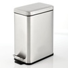 image:imagemDesign Small Modern 13 Gallon Rectangle Metal Lidded Step Trash Can Compact Garbage Bin with Removable Liner Bucket and Handle for Bathroom Kitchen Craft Room Office Garage  BlackBrushed