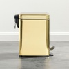 image:imagemDesign Small Modern 13 Gallon Rectangle Metal Lidded Step Trash Can Compact Garbage Bin with Removable Liner Bucket and Handle for Bathroom Kitchen Craft Room Office Garage  BlackSoft Brass