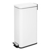 image:imagemDesign Small Modern 13 Gallon Rectangle Metal Lidded Step Trash Can Compact Garbage Bin with Removable Liner Bucket and Handle for Bathroom Kitchen Craft Room Office Garage  BlackWhite