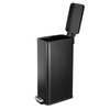 image:imagemDesign Small Modern 13 Gallon Rectangle Metal Lidded Step Trash Can Compact Garbage Bin with Removable Liner Bucket and Handle for Bathroom Kitchen Craft Room Office Garage  BlackBlack