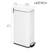 image:imagemDesign Small Modern 13 Gallon Rectangle Metal Lidded Step Trash Can Compact Garbage Bin with Removable Liner Bucket and Handle for Bathroom Kitchen Craft Room Office Garage  BlackWhite