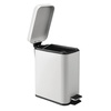 image:imagemDesign Small Modern 13 Gallon Rectangle Metal Lidded Step Trash Can Compact Garbage Bin with Removable Liner Bucket and Handle for Bathroom Kitchen Craft Room Office Garage  BlackLight Grey