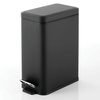 image:imagemDesign Small Modern 13 Gallon Rectangle Metal Lidded Step Trash Can Compact Garbage Bin with Removable Liner Bucket and Handle for Bathroom Kitchen Craft Room Office Garage  BlackBlack