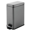image:imagemDesign Small Modern 13 Gallon Rectangle Metal Lidded Step Trash Can Compact Garbage Bin with Removable Liner Bucket and Handle for Bathroom Kitchen Craft Room Office Garage  BlackGraphite Gray