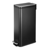 image:imagemDesign Small Modern 13 Gallon Rectangle Metal Lidded Step Trash Can Compact Garbage Bin with Removable Liner Bucket and Handle for Bathroom Kitchen Craft Room Office Garage  BlackBlack