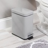 image:imagemDesign Small Modern 13 Gallon Rectangle Metal Lidded Step Trash Can Compact Garbage Bin with Removable Liner Bucket and Handle for Bathroom Kitchen Craft Room Office Garage  BlackGray