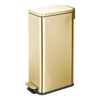 image:imagemDesign Small Modern 13 Gallon Rectangle Metal Lidded Step Trash Can Compact Garbage Bin with Removable Liner Bucket and Handle for Bathroom Kitchen Craft Room Office Garage  BlackSoft Brass