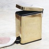 image:imagemDesign Small Modern 13 Gallon Rectangle Metal Lidded Step Trash Can Compact Garbage Bin with Removable Liner Bucket and Handle for Bathroom Kitchen Craft Room Office Garage  BlackSoft Brass